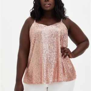 NWOT Torrid Rose Gold Sequin Tank 2x